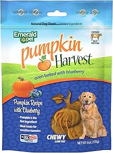 Emerald Pet Raccolta — A basso contenuto di grassi gommoso naturale con per la salute digestiva — Senza carne, senza pollame, senza grano — Mirtillo, 6 oz