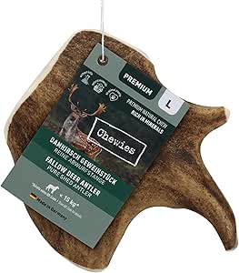 Chewies corna di Damhirsch per cani – corna da masticare in aste di tombatura di Damhirsch – naturale e ricco di minerali – Taglia L