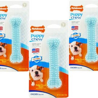 Nylabone, 3 confezioni di ossa da masticare per cuccioli, aromatizzate al pollo
