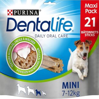 PURINA DENTALIFE MINI | Dolcetti per cani di piccola taglia | 21 bastoncini da masticare | Pollo | Maxi Pack| 345 g | Igiene orale