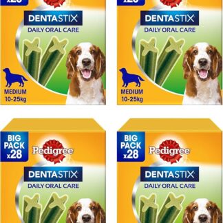 Pedigree Dentastix Fresh 112 Snack per la Igiene Orale (Cane Medio 10-25 kg) 180 g 28 Pezzi - 4 Confezioni da 28 (112 Pezzi totali)
