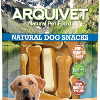 ARQUIVET Pack 12 unità - Ossa pressate con pollo - 100 gr - Snack 100% naturali per cani - prelibatezze per cani - Prodotto leggero - Molto ricco di sostanze nutritive