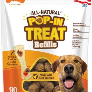 FIDEBEY Nylabone All-Natural Pop-in Dog Treat Refills Chicken (90 Count)