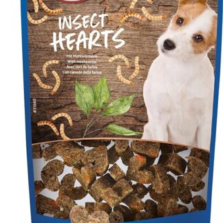 TRIXIE Leckerli 31660 - Snack Hearts con vermi di farina, 80 g, senza glutine per cani, senza cereali e zucchero, gustoso ricompensa per allenamento e casa