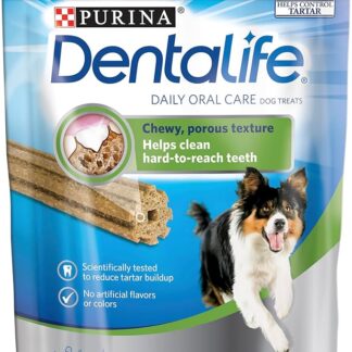 Purina DentaLife - Dolcetti per cani per adulti, taglia S/M, cura standard, 25 Treats, Small/Medium