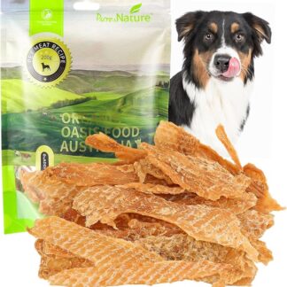 Snack per cani a base di pollo essiccato, realizzati con petto di pollo 100% vero, snack per l'addestramento dei cani, snack sani, ricchi di proteine, salutari e facilmente digeribili