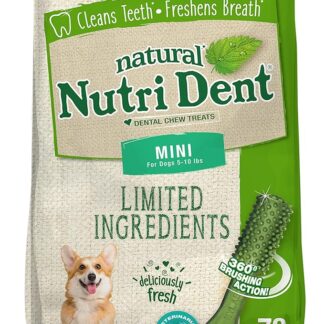 Nylabone Nutri Dent Natural Dental Fresh Breath Flavored Chew Treats Mini (78 Count)