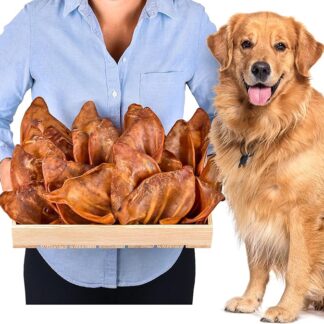 Orecchie di maiale per cani 20 pezzi (800g) | Snack naturali di orecchie di maiale intere essiccate | 100% naturali | Masticazione duratura | Senza cereali | Ideali per cani piccoli e grandi