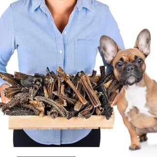 Pagine di manzo per cani secchi 1 kg (20 – 25 pezzi) | articolo naturale da masticare in 100% manzo | spuntino sano per la cura dei denti e la digestione | senza additivi