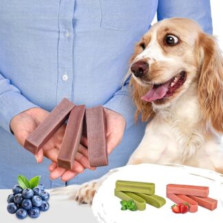 Snack da masticare per cani, 3 pezzi, spuntino al formaggio, sapore di mirtillo, basso contenuto di grassi, lunga durata, sano