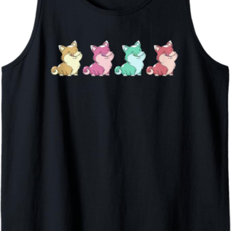 Amante Dei Cani Kawaii Anime Cane Colorato Shiba Inu Canotta