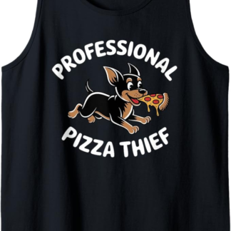 Pinscher in miniatura Pizza Ladro Cibo Amante dei cani Canotta