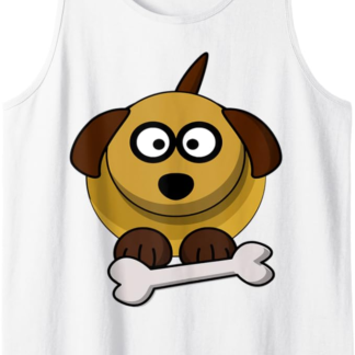 Cane Con Osso Cartoon Canotta