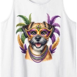 Border Terrier Cane Mardi Gras Canotta