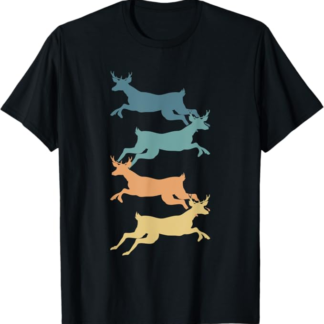 Renna Fauna Selvatica Animale Natura Foresta Retro Cervo Maglietta