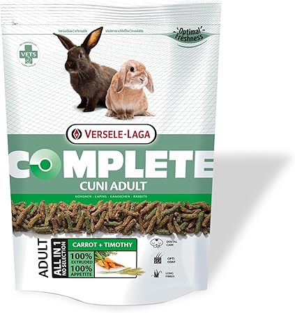 Versele-Laga Complete Cuni Adult | 500 g | Complete Adult Rabbit Food | Tasty All-in-One Pellets | With Long Fibres | Developed by Veterinarians