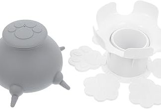 Гибкая силиконовая кормушка для щенков TOYANDONA с сосками и подставкой. Безопасная и регулируемая по размеру. Надежная силиконовая кормушка для щенков и котят.