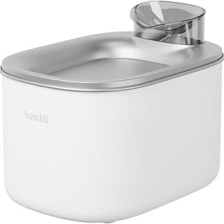 Умная поилка для домашних животных Hombli, объем 3,5 л, бесшумная, чаша из нержавеющей стали, фильтр и контроль уровня воды, совместима с Alexa и Google.