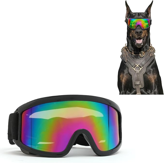 Dog Sunglasses Large Breed with Adjustable Strap UV Protection,Dog Glasses Pet Goggles Wind Protection Dust Protection Dogs Eyes Protection Colorful for Snow Beach Motorcycle