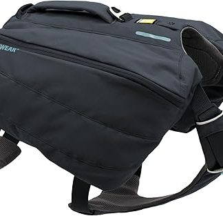 Ruffwear, Front Range Day Pack, Dog Backpack with Saddlebags, 5-Point Adjustment, 3 Leash Points, Padded Handle, Internal Mesh Pockets, Reflective Trim, Light Loop, Basalt Gray, Large/X-Large