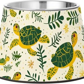 Миска для воды Turtle Dog Water Bowl, нескользящая, из нержавеющей стали, подходит для маленьких собак, не боится усов.
