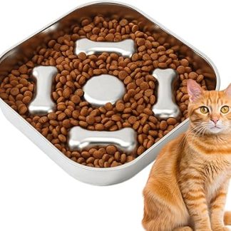 Медленная кормушка – диспенсер для корма для домашних животных из нержавеющей стали, медленная кормушка для пожилых собак, для умственной стимуляции, вылизывания, дрессировки в помещении и на улице.