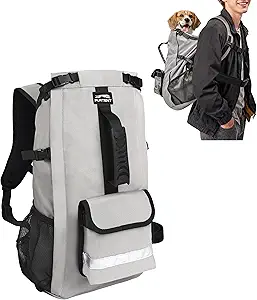 Dog Backpack for Small & Medium Dogs – 4-Layer Safety Pet Carrier with Thick Shoulder Straps, Detachable Waist Bag, Breathable Mesh & Storage Pockets for Travel & Hiking