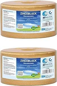 Salt Lick for Horses – ZINCOBLOCK Mineral Block with Zinc, Iron, Cobalt & Selenium – Set 2 x 3kg – Supports Hoof, Coat, Immunity & Fertility for Horses, Cattle, Sheep & Goats