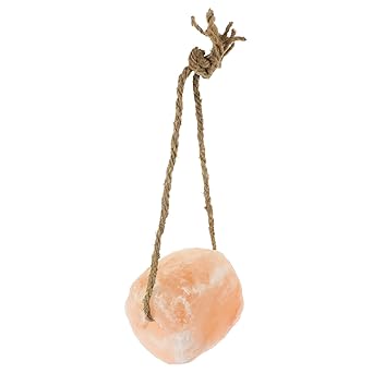 Livestock Salt Lick Block Pendant Rope 1-2kg Natural Pink Salt for Horses Cattle Deer and Other Farm Animals Mineral