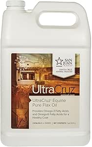 UltraCruz Pure Flax Oil Supplement for Horses and Livestock, 1 Gallon