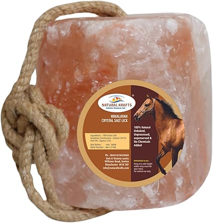 Himalayan Salt Lick Food Supplement Meduim Size Suitable For Horses Livestock Cattle Other Animals 2-3 KG Salt Lick with Rope From Punjab Pakistan