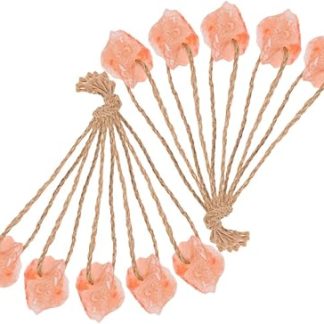 Pink Salt Lick Block 10pcs (30-50g Each) Mineral Salt Chew for Horses, Deer, Cattle and Small Pets with Rope for Outdoor Livestock Feeding