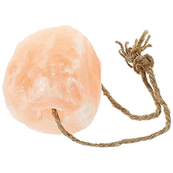 Pink Salt Lick Block for Livestock with Rope, 1-2Kg Cylinder Salt Brick for Horses, Cows, Deer and Farm Animals, Natural Nutrition Supplement