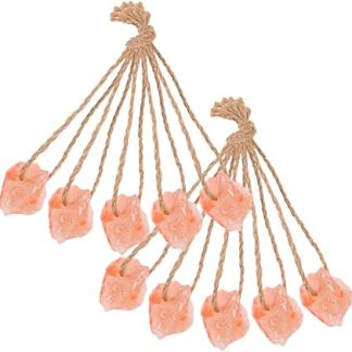Natural Pink Salt Animal Lick Blocks 10pcs 30-50g Mineral Salt Chew Toys with Rope for Horses Cattle Deer Alpacas Small Pets Farm Nutrition