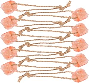 Artibetter 10pcs Pink Salt Animal Lick Blocks 30-50g Each with Rope for Horses, Cattle, Deer and Livestock Supplement, Natural Salt Chew for Small Pets and Alpacas