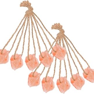 Natural Pink Salt Lick Blocks for Horses and Cattle Natural Mineral Hanging Salt Brick with Rope 10pcs 30-50g Each Accessories for Deer Goats and Livestock