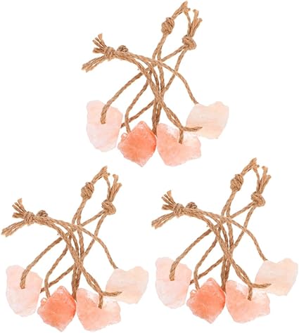 Toddmomy 12pcs Salt Block Lick Bricks for Livestock Mineral Salt Blocks for Horse Brick Sheep Lick Deer Natural Toys Hanging Rope for Farm Use