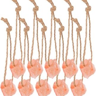 Natural Pink Salt Lick Blocks for Horses Cattle Deer and Small Pets 10Pcs 30-50G Each Natural Mineral Salt Animal Licking Bricks with Rope for Livestock Health and Feeding