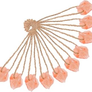 CLISPEED 10pcs Pink Mineral Salt Lick Blocks Rope, Natural Feeding Salt Bricks for Horses, Cattle, Deer and Alpacas, 30-50g Each, Livestock Nutrition for Farm Animals