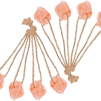 8pcs Natural Pink Salt Lick Blocks Each Mineral Chew for Horses Cattle Deer Livestock Promote Healthy Digestion Coat Shine and Vitality