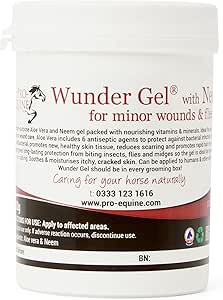 Fly and wound protection for horses. WUNDER GEL 300G Includes antibacterial and antifungal properties and can be applied to open wounds. Sweet-Itch, midge, fly, mite, lice.