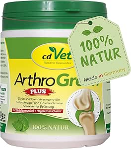 cdVet Natural Products ArthroGreen plus 330 g - optimally supports the musculoskeletal system and joints in acute phases - nutrition-related support - for the strength of bones and cartilage -