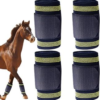Horse Support Bandages - Elastic Protective Support Bandage, 4 Rolls of Horse Leg Bandage - For Veterinarians & Training Tendon Injury Prevention