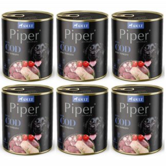 DOLINA NOTECI Piper Animals с треской и томатами - влажный корм для собак - 6 x 800 г