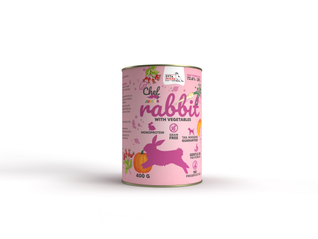 SYTA MICHA Chef Mono Junior Rabbit с овощами - влажный корм для собак - 400 г
