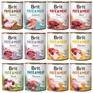 Влажный корм для собак BRIT Paté & Meat MIX с различными вкусами - 12 x 800 г