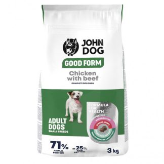 Сухой корм для собак мелких пород JOHN DOG Good Form с курицей и говядиной - 3 кг