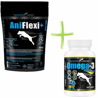 GAME DOG AniFlexi+V2 - добавки для собак - 550 г + GAME DOG Omega-3 - добавки для собак - 60 таблеток