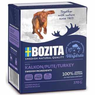 Влажный корм для собак BOZITA с кусочками мяса индейки в желе – 370 г