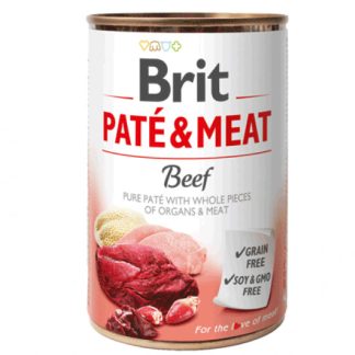 Влажный корм для собак BRIT PATÉ & MEAT с говядиной - банка - 400 г